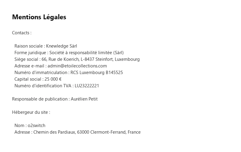 Mentions légales : contacts et identité de l'éditeur